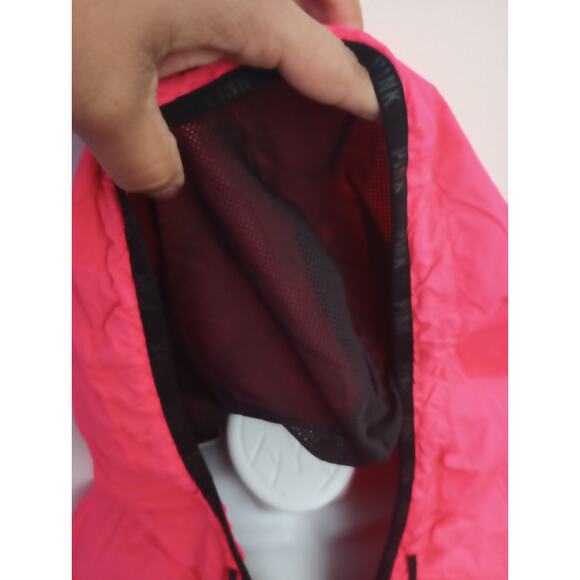 Victoria’s Secret PINK Hooded Windbreaker Jacket Medium • 1/4 Zip Casual Pink - Picture 5 of 6